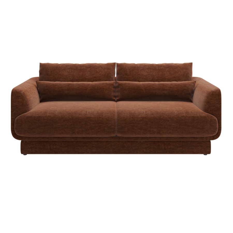 Brown Chenille 3 Seater Sofa - Ramses