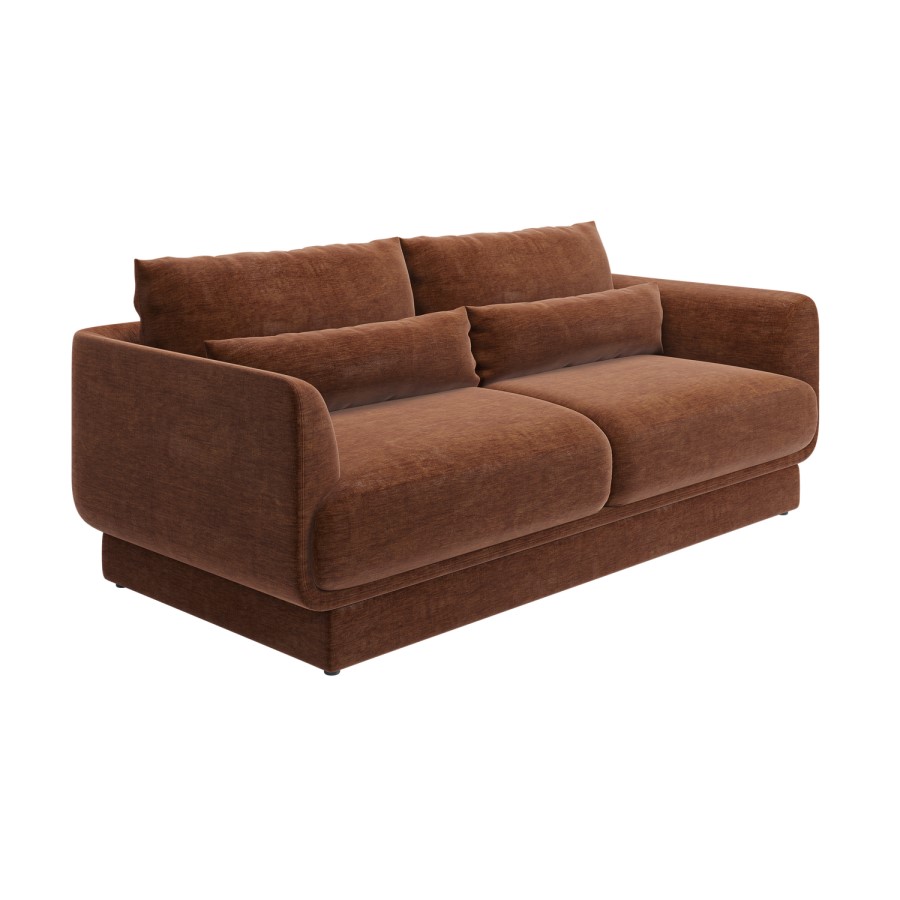 Brown Chenille 3 Seater Sofa - Ramses