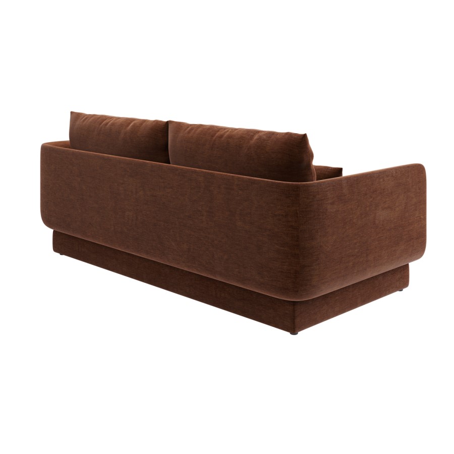 Brown Chenille 3 Seater Sofa - Ramses