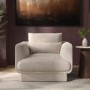 Beige Chenille Armchair with Cushion - Ramses 