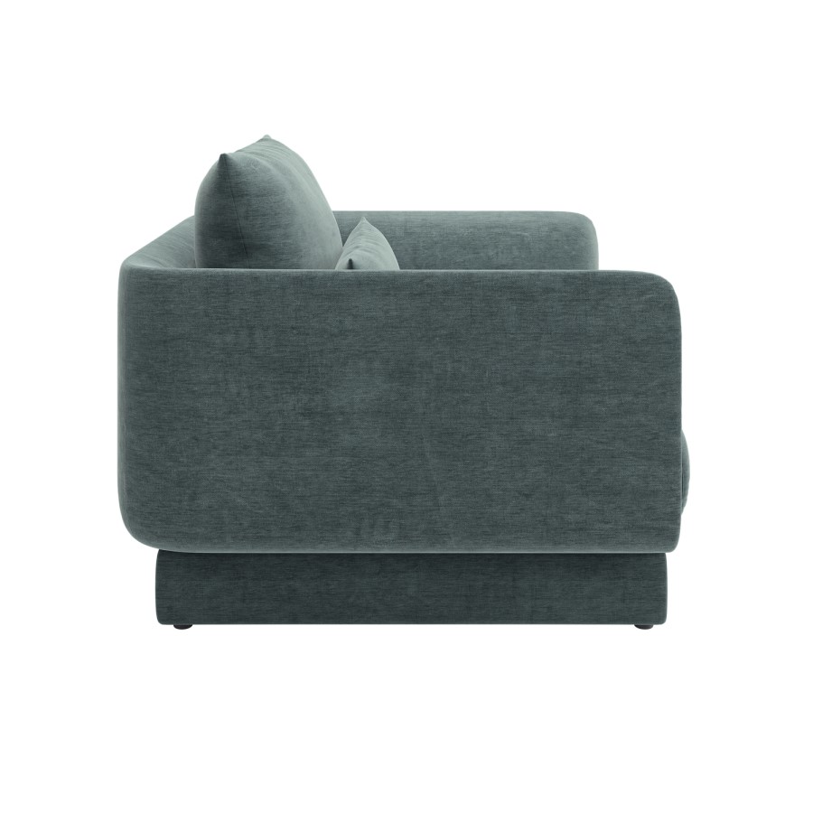 ONLY OPENED - Blue Chenille Armchair with Cushion - Ramses 