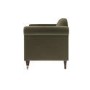 Khaki Green Velvet Traditional Armchair - Ramona