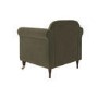 Khaki Green Velvet Traditional Armchair - Ramona