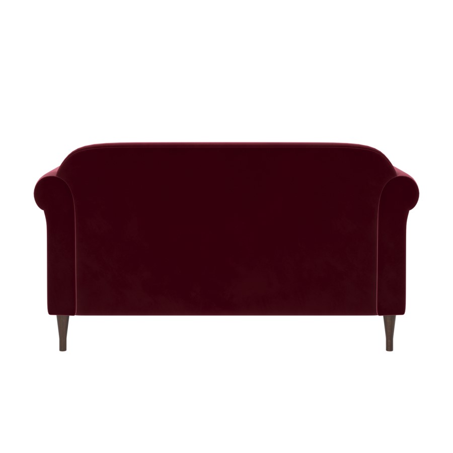 Burgundy Velvet 2 Seater Traditional Sofa - Ramona