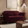 Burgundy Velvet 2 Seater Traditional Sofa - Ramona