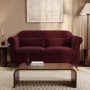 Burgundy Velvet 2 Seater Traditional Sofa - Ramona