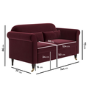 Burgundy Velvet 2 Seater Traditional Sofa - Ramona