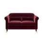 Burgundy Velvet 2 Seater Traditional Sofa - Ramona