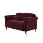Burgundy Velvet 2 Seater Traditional Sofa - Ramona