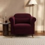 Burgundy Velvet Traditional Armchair - Ramona