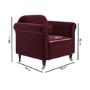 Burgundy Velvet Traditional Armchair - Ramona