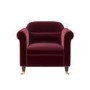 Burgundy Velvet Traditional Armchair - Ramona