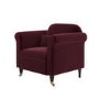Burgundy Velvet Traditional Armchair - Ramona