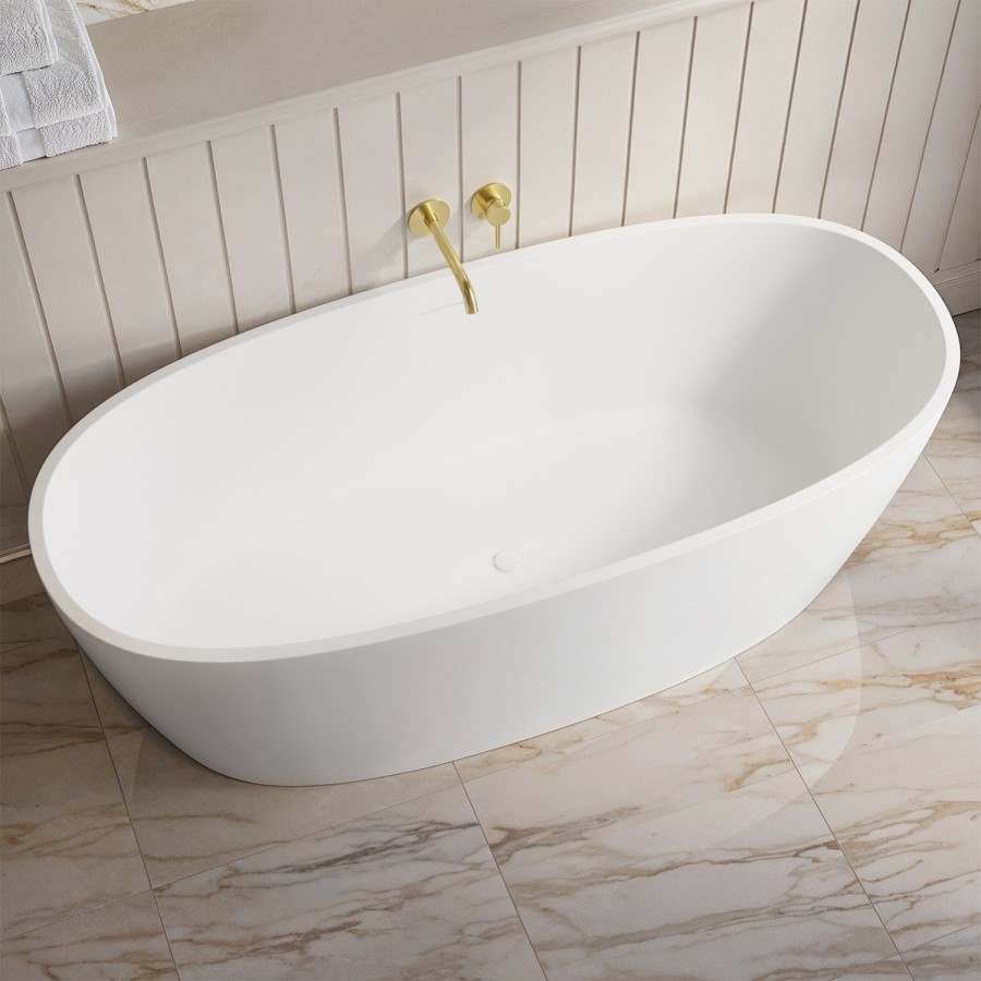 Matt White Freestanding Double Ended Bath 1700 x 765mm - Rosa