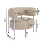 Beige Checkerboard Curved Armchair - Romy 