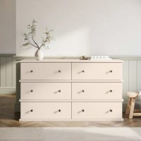 Large Beige 6 Drawer Chest of Drawers - Ralph