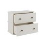 Wide Beige 2 Drawer Bedside Table - Ralph