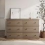 Large Dark Wood 6 Drawer Chest of Drawers - Ralph