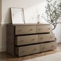 Large Dark Wood 6 Drawer Chest of Drawers - Ralph