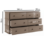 Large Dark Wood 6 Drawer Chest of Drawers - Ralph