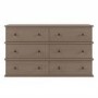 Large Dark Wood 6 Drawer Chest of Drawers - Ralph