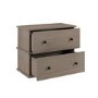 Wide Dark Wood 2 Drawer Bedside Table - Ralph