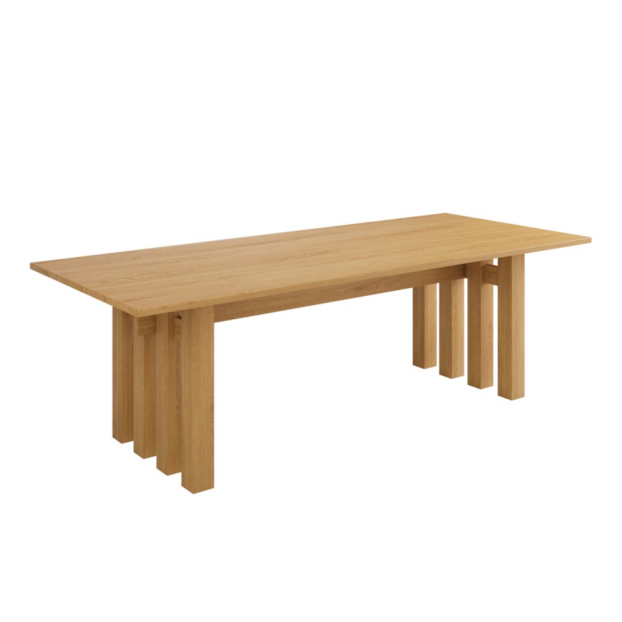 Large Solid Oak Dining Table - 240cm - Seats 6 - 8 - Roe