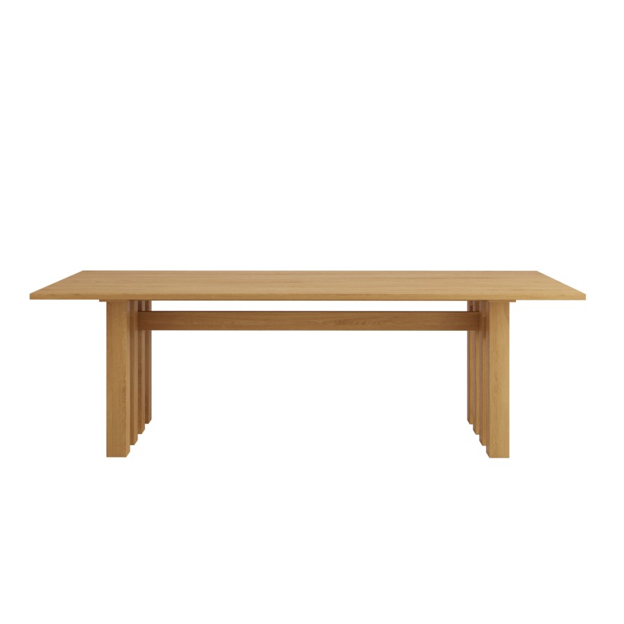 Large Solid Oak Dining Table - 240cm - Seats 6 - 8 - Roe