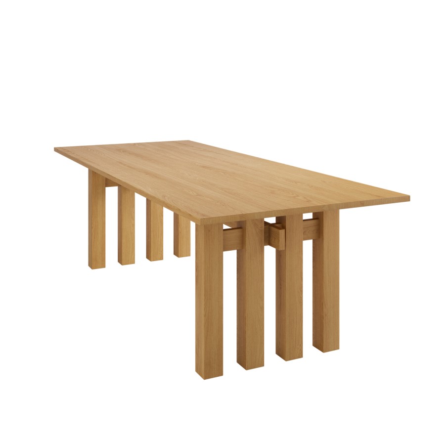 Large Solid Oak Dining Table - 240cm - Seats 6 - 8 - Roe