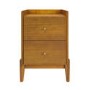 Wooden Mid-Century Tall 2-Drawer Bedside Table - Rumi