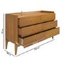 Wide Wooden Mid-Century 6 Drawer Chest of Drawers - Rumi