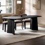 Large Black Wooden Dining Table - Seats 6 - 8 - Rivo