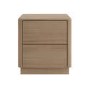 Modern Oak 2 Drawer Bedside Table - Rowan