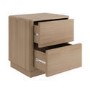 Modern Oak 2 Drawer Bedside Table - Rowan