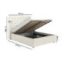 Cream Upholstered King Size Ottoman Bed with Winged Chesterfield Headboard - Safina