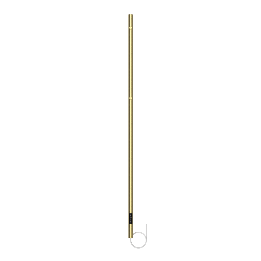 Brass Vertical Electric Towel Radiator 1600 x 73mm - Sagaro