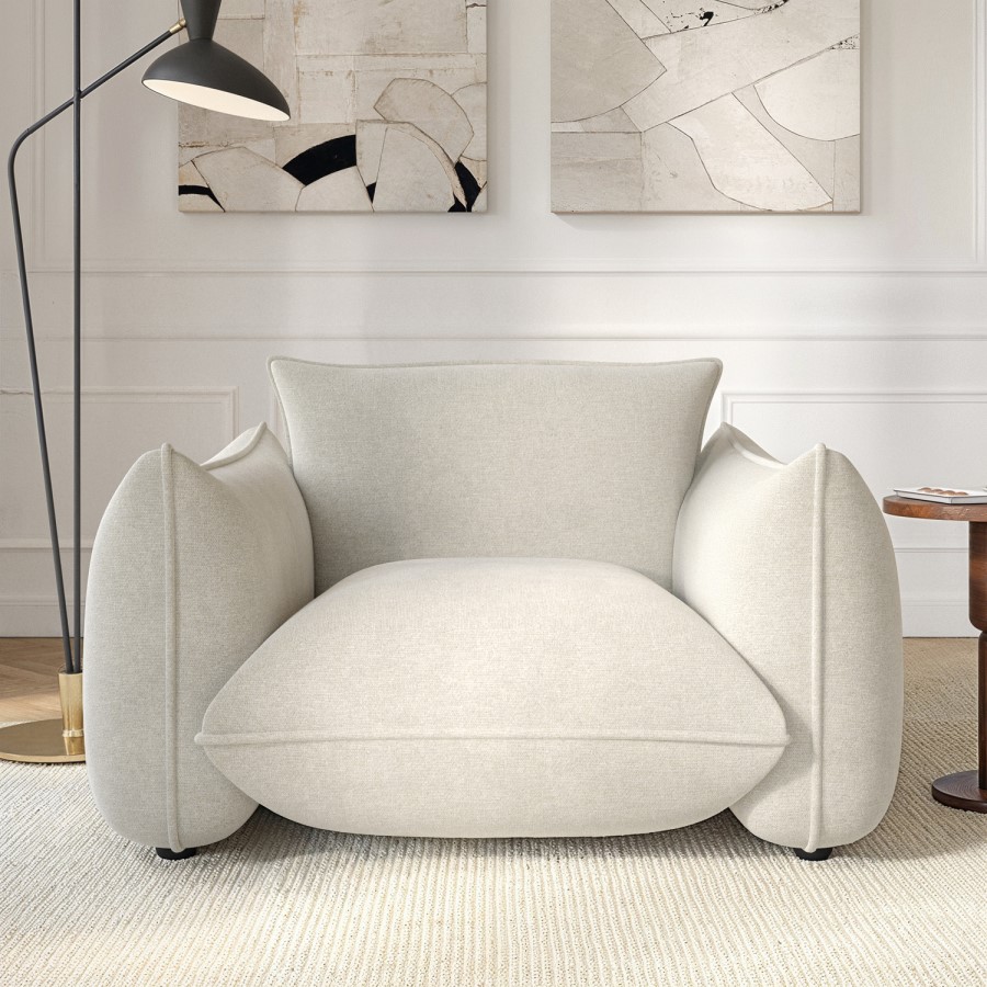 ALMOST PERFECT - Beige Chenille Cloud Armchair - Santo