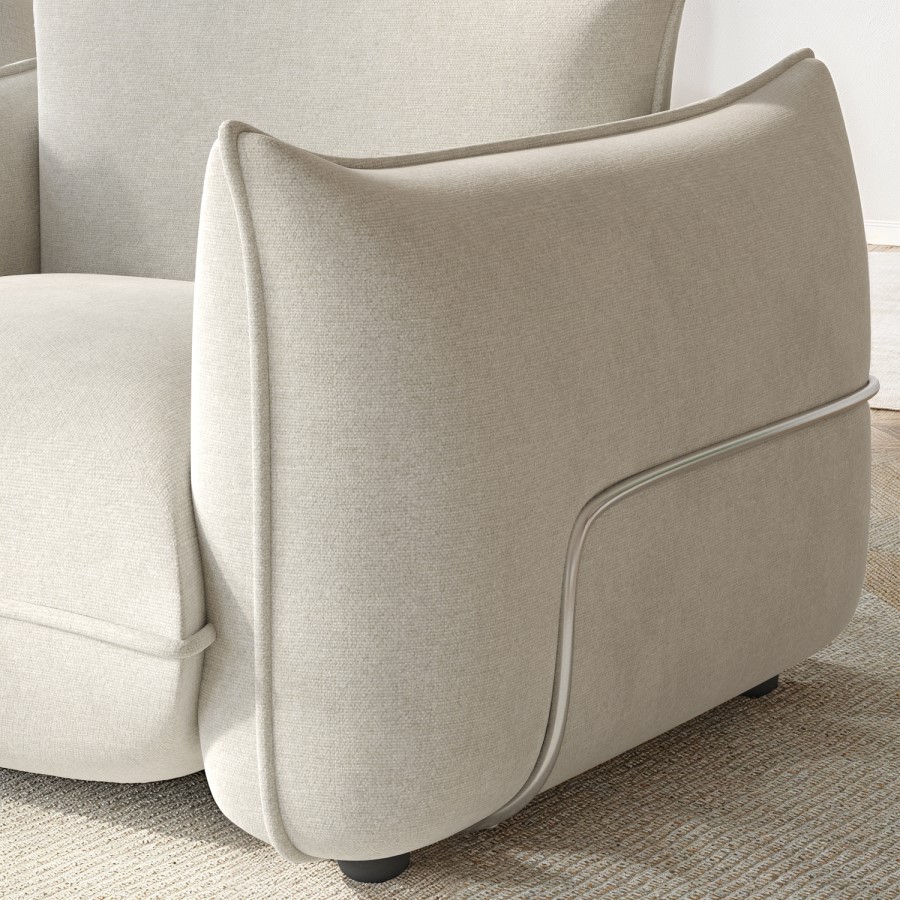 ALMOST PERFECT - Beige Chenille Cloud Armchair - Santo