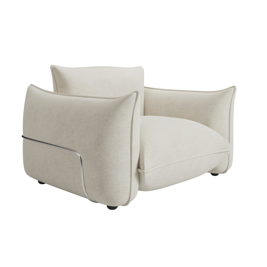 ALMOST PERFECT - Beige Chenille Cloud Armchair - Santo