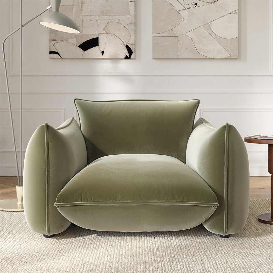 ALMOST PERFECT - Sage Green Velvet Armchair - Santo