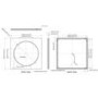Square Front and Backlit Heated Bathroom Mirror with Lights 1000mm - Saturn