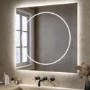 Square Front and Backlit Heated Bathroom Mirror with Lights 800mm - Saturn