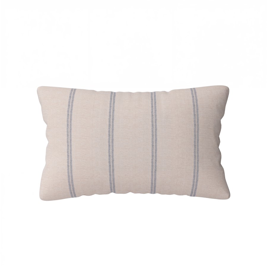 Blue Stripe Chenille Fibre Filled Sofa Scatter Cushion - 50 x 30cm - Payton