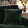 Dark Green Velvet Fibre Filled Sofa Scatter Cushion - 50 x 50cm - Payton