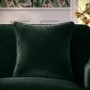 Dark Green Velvet Fibre Filled Sofa Scatter Cushion - 50 x 50cm - Payton