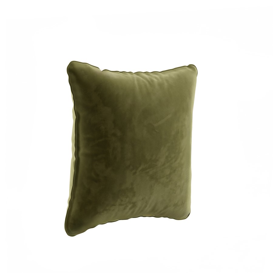 Olive Green Velvet Fibre Filled Sofa Scatter Cushion - 50 x 50cm - Payton