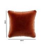 Burnt Orange Velvet Fibre Filled Sofa Scatter Cushion - 50 x 50cm - Payton