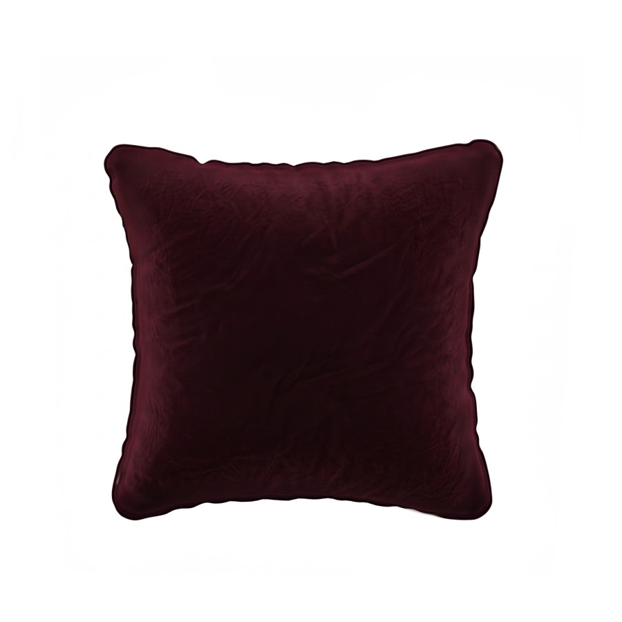 Burgundy Velvet Fibre Filled Sofa Scatter Cushion - 50 x 50cm - Payton