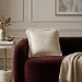 Beige Velvet Fibre Filled Fringed Sofa Scatter Cushion - 45 x 45cm - Jora