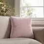 Pink and Burgundy Velvet Fibre Filled Reversible Sofa Scatter Cushion - 45 x 45cm - Orin